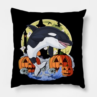 Killer Whale Orca Happy Halloween Pillow