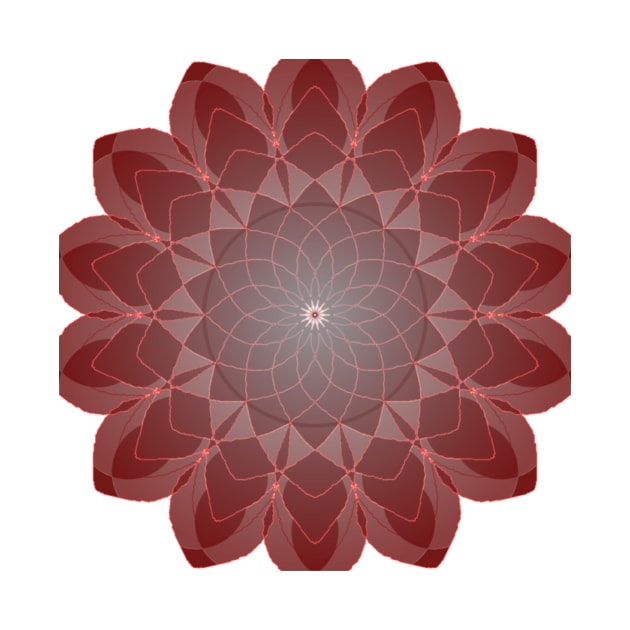 Peculiar Floral Pattern-Maroon Mandala Intricate Patterns Symmetrical Design -Koralle by Mandalasia