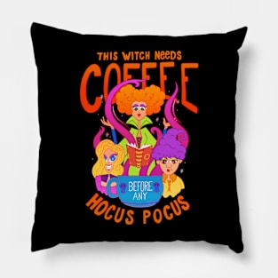 Witches Need Coffee Pillow