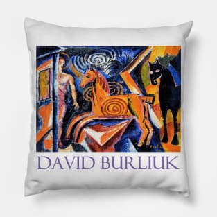 Carousel by Russian Futurist David Burliuk Pillow