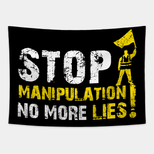 Stop Manipulation - Yellow Vests Protest Tapestry