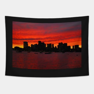 Boston City Sunset Tapestry