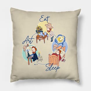 Eat - Sleep - Art with Van Gogh Pillow