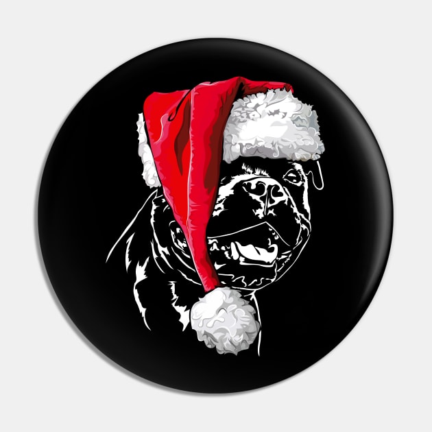 Funny Staffordshire Bull Terrier Santa Christmas dog mom Pin by wilsigns