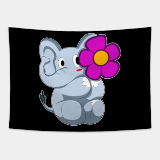 Elephant with Flower Tapestry