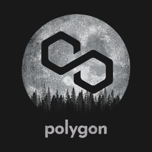 Vintage Polygon Matic Coin To The Moon Crypto Token Cryptocurrency Blockchain Wallet Birthday Gift For Men Women Kids T-Shirt