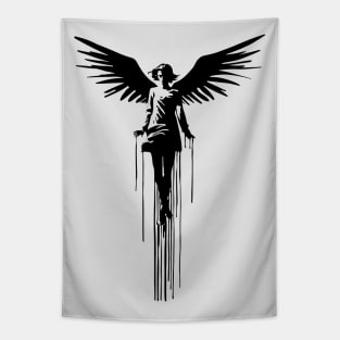 Angel Rising Graffiti Art Tapestry