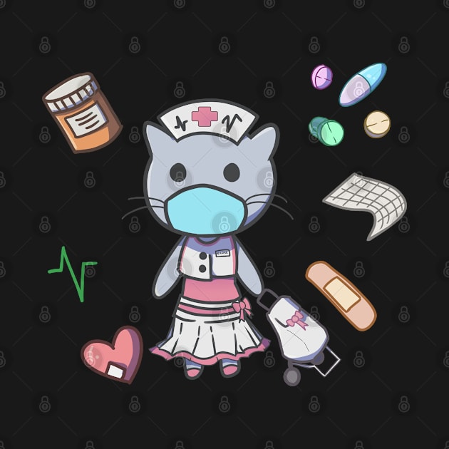 Nurse cat with hospital inspired items by  dwotea