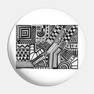 Ethnic black and white pattern Pin