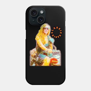 Women on a Classic Motorbike Phone Case