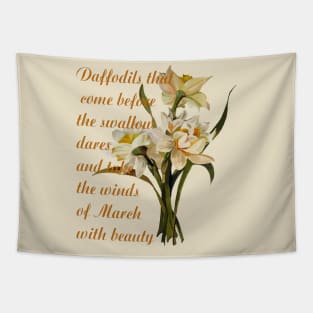 Daffodils Shakespeare Quote Tapestry