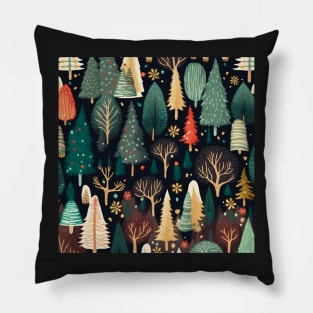 Christmas night in the forest V Pillow