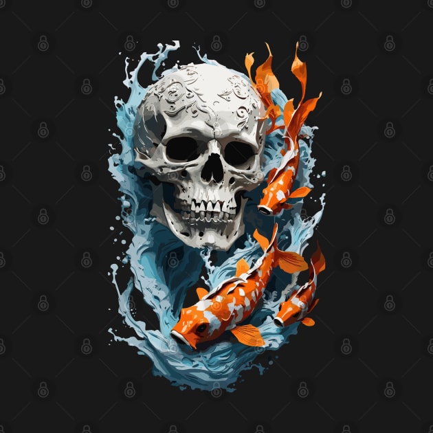 Koi Fish and Skull by NerdsbyLeo