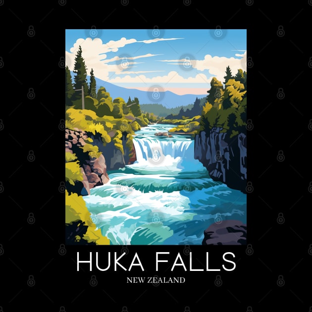 A Pop Art Travel Print of the Huka Falls - New Zealand by Studio Red Koala