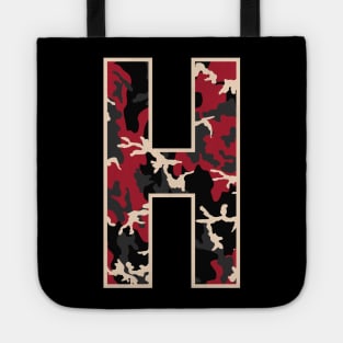 Initial Capital Letter H Camo Alphabet Gift Women Men Boys Girls Tote