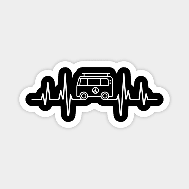 Van heartbeat design for van lifers and van enthusiasts Magnet by BlueLightDesign