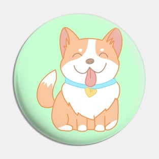 Cute Happy Corgi Pin