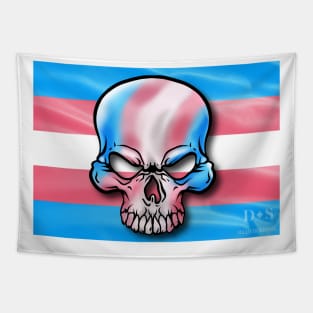 Transgender Pride Skull Tapestry