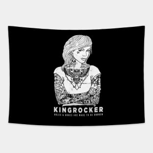 Blonde Girl with tattoo sleeves Tapestry