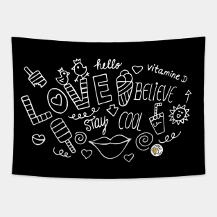 Love, Believe & Stay Cool Tapestry