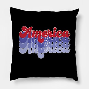 America Mirrored Design Red White Blue Pillow