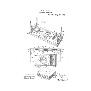 Folding Wash Bench Vintage Retro Patent Hand Drawing Funny Novelty Gift T-Shirt