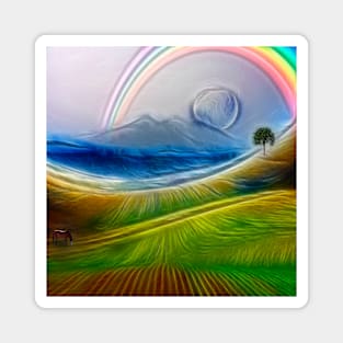 Painterly Peaceful Landscape Magnet