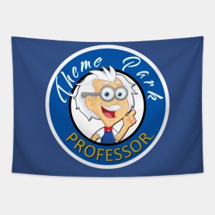 Theme Park Professor Badge Logo Tapestry