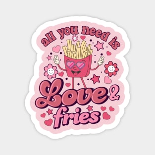 All you need is Love and Fries Cute Retro Valentine Magnet