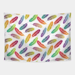 Multi Color Feathers Pattern Tapestry