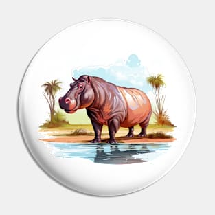 River Hippopotamus Pin