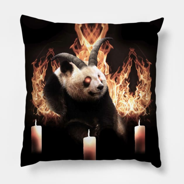 Demonic Demon Panda Pillow by Random Galaxy