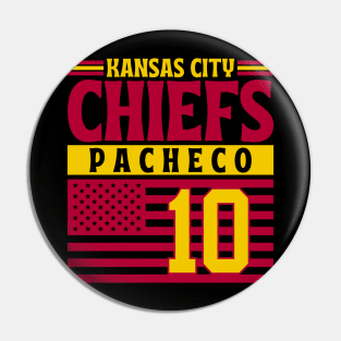 Kansas City Chiefs Pacheco 10 American Flag Football Pin