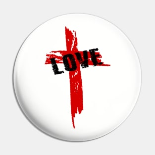 LOVE - Christian Cross Pin