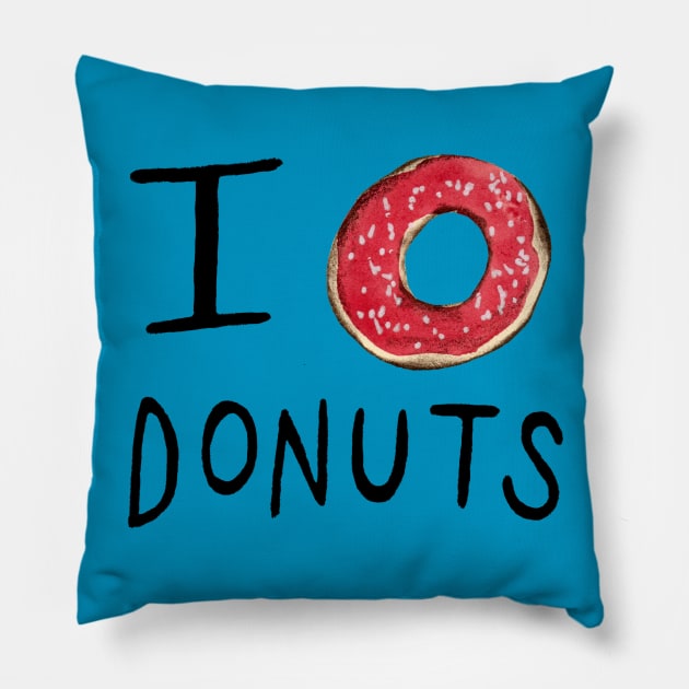 I ❤ Donuts Pillow by Sophie Corrigan