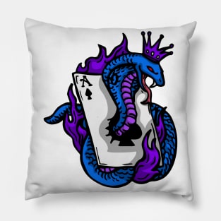 Snake Cobra Fire Blue Purple Pillow