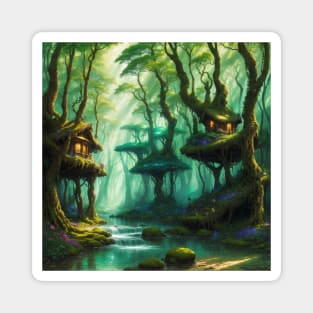 Fantasy Fairy Forest Render - Magic Retreat Magnet