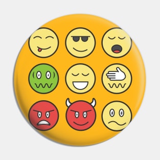 Set of Emoticons Pin