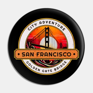 Golden Gate Bridge San Francisco Circle Design Pin