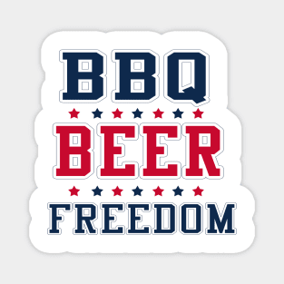 BBQ Beer Freedom Magnet