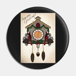 Seasons Greetings Cuckoo Clock Pin