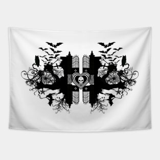 Think Skull Mandala Tapestry