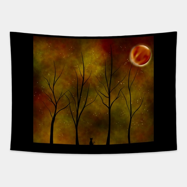 Autumn night sky Tapestry by Kcinnik