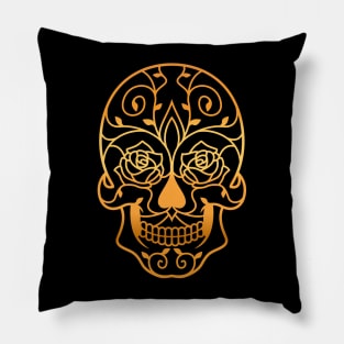 Gold sugar skull Pillow