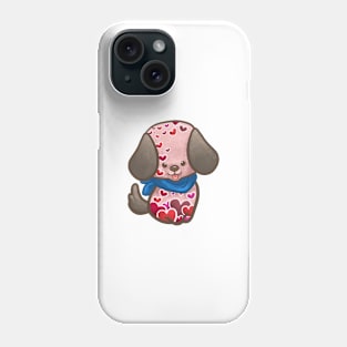 Dog with Heart Pattern Phone Case