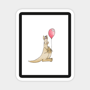 Kangaroo with Balloon - Happy Birthday Magnet