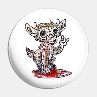 Cute Chupacabra (throwing the Devil Horns) Pin