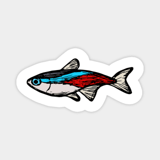 Neon tetra - freshwater aquarium fish Magnet