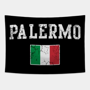 Palermo Italy Flag Italia Italian Vintage Fade Tapestry