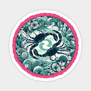 "Cancerian Serenity: Celestial Waves"- Zodiac Horoscope Star Signs Magnet